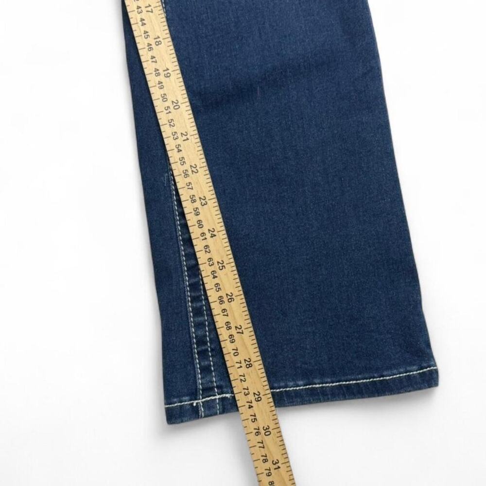 Y Jeans Los Angeles blue bootcut embellished Y2K 2000s jeans stitching size 7/8 - Picture 7 of 8